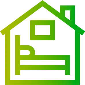 Alojamento e ambiente de descanso confortável